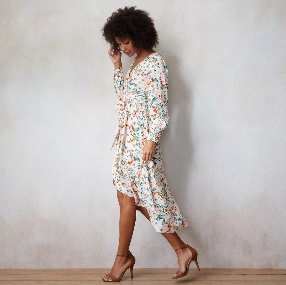 LC Lauren Conrad Floral Long Sleeve Dress